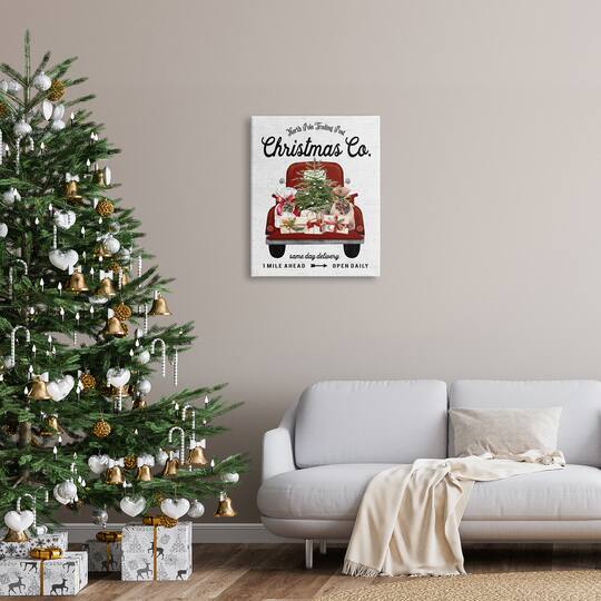 Stupell Industries North Pole Christmas Co. Sign Canvas Wall Art